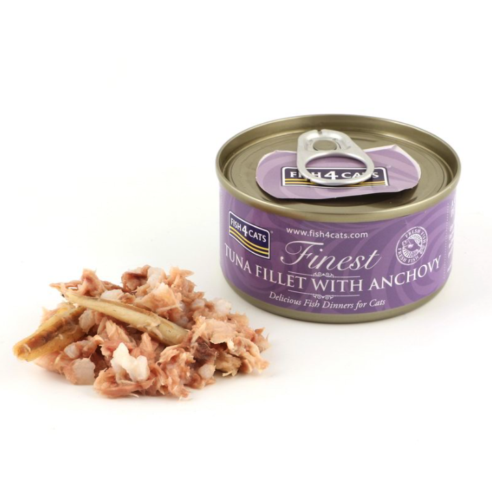 Fish4Cats Finest Filetti di Tonno con Acciughe per Gatti 70 gr
