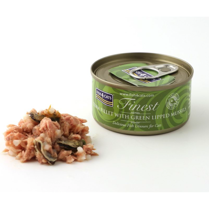 Fish4Cats Finest Filetti di Tonno con Cozze Verdi per Gatti 70 gr