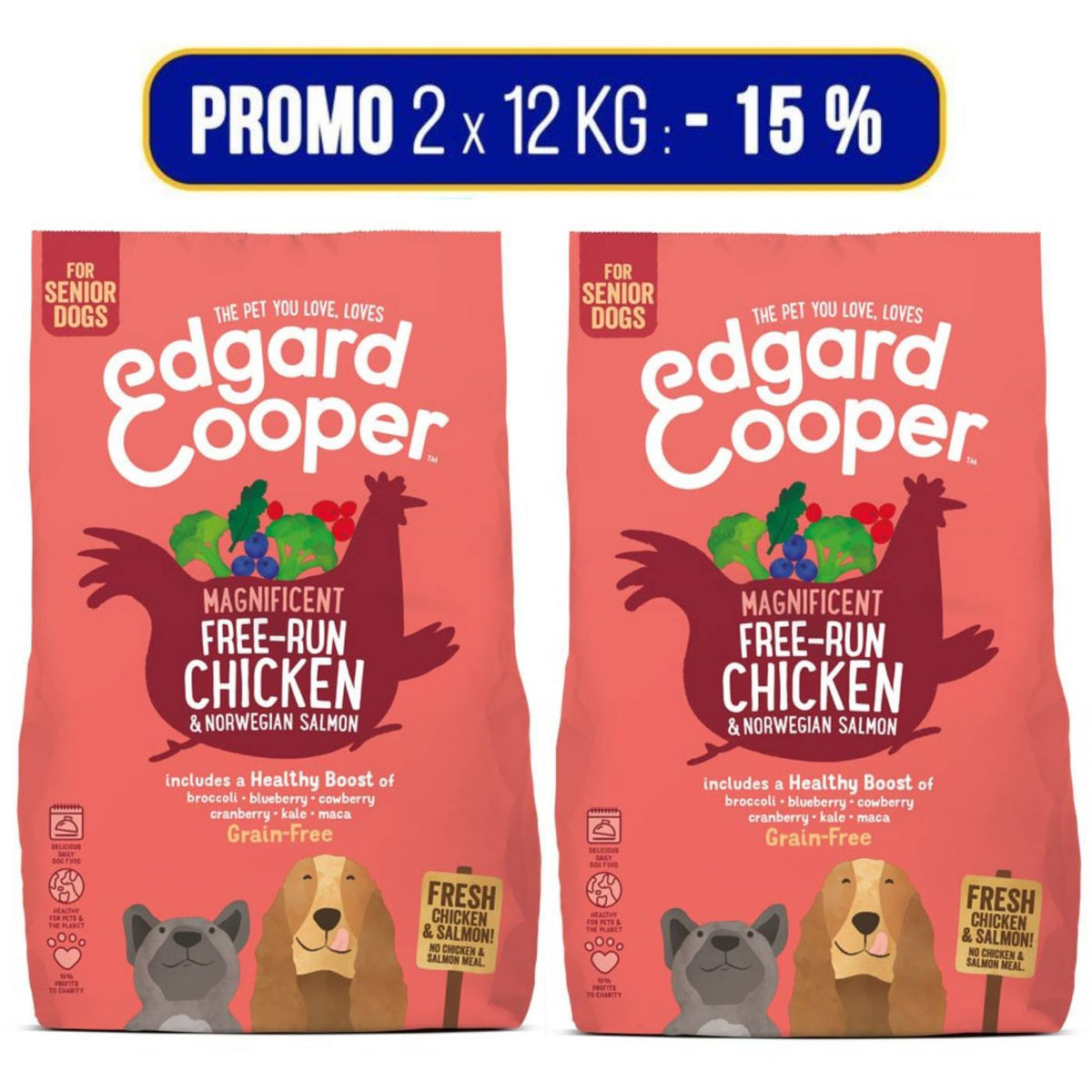 Edgard & Cooper Pollo e Salmone Grain Free per Cani Senior