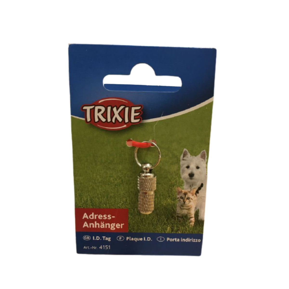 Trixie Porta Indirizzo in Metallo Cromato Piccolo per Gatti
