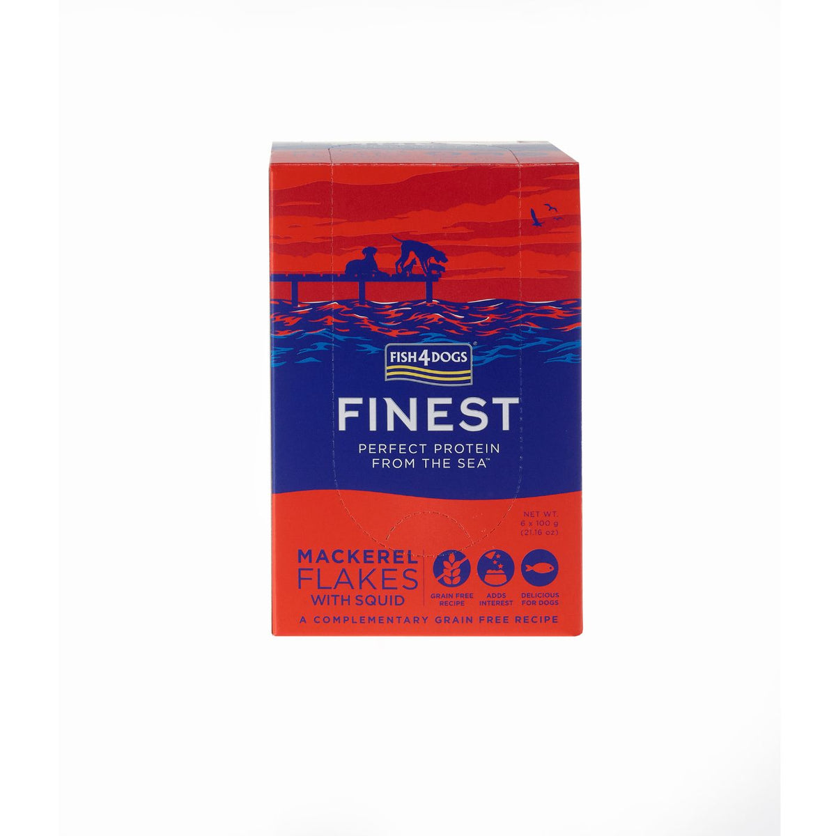 Fish4Dogs Finest Umido per Cani Fiocchi di Sgombro e Calamari 100 g