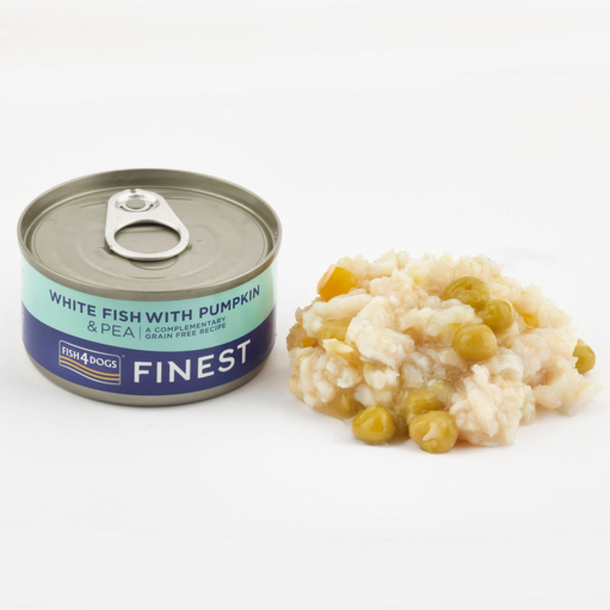 Fish4Dogs Finest Alimento Umido per Cani Pesce Bianco con Zucca e Piselli
