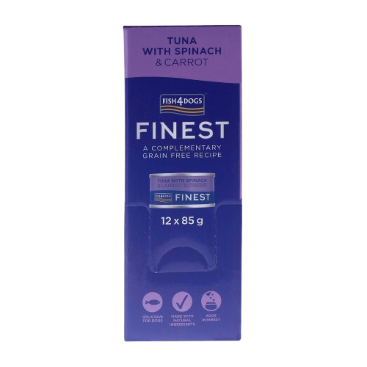 Fish4Dogs Finest Alimento Umido per Cani Tonno con Carote e Spinaci 85 g