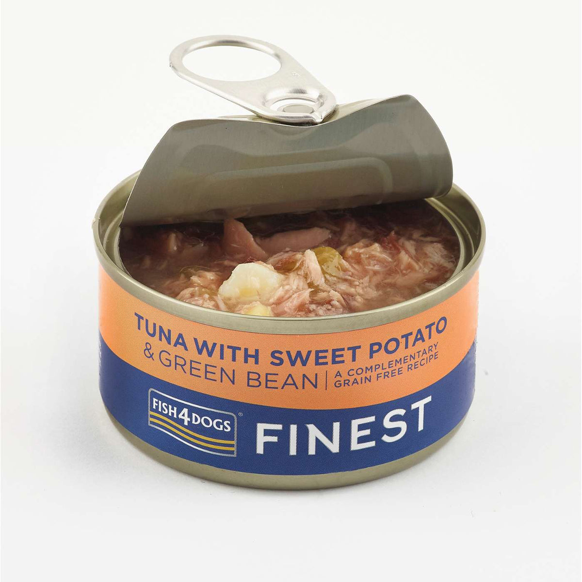 Fish4Dogs Finest Alimento Umido per Cani Tonno con Patata Dolce e fagioli Verdi 85 g