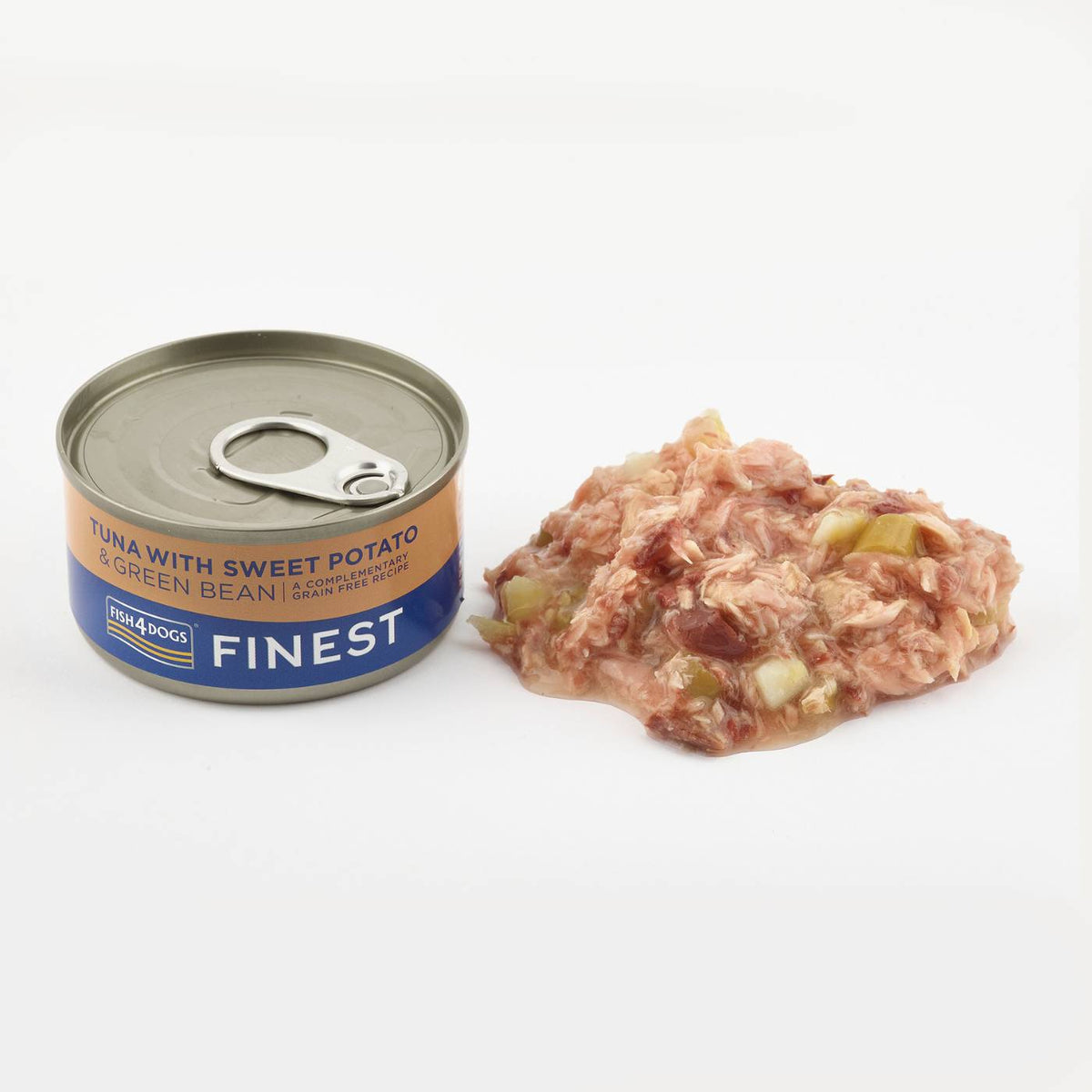 Fish4Dogs Finest Alimento Umido per Cani Tonno con Patata Dolce e fagioli Verdi 85 g