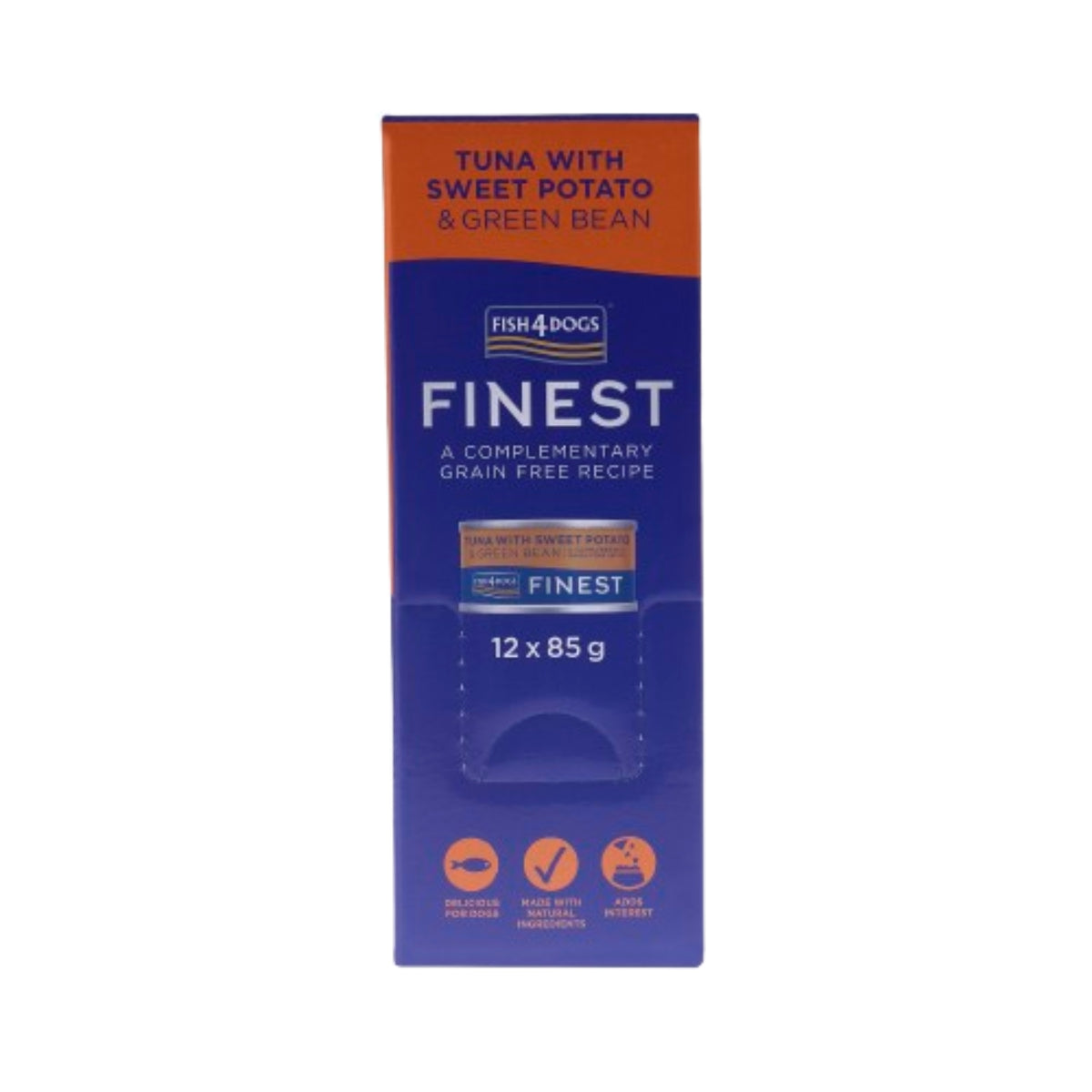Fish4Dogs Finest Alimento Umido per Cani Tonno con Patata Dolce e fagioli Verdi 85 g