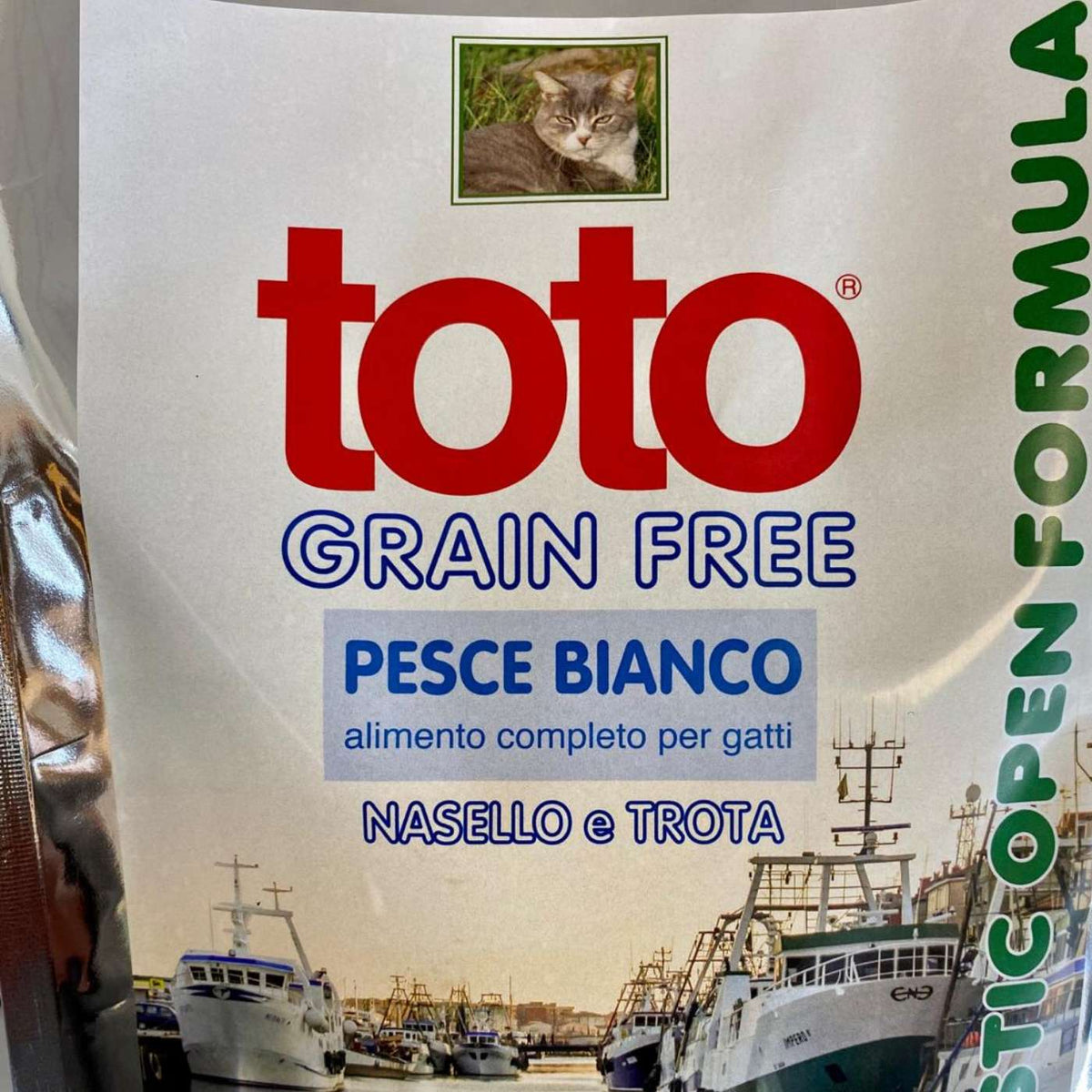 Toto Holistic Open Formula Pesce Bianco Nasello e Trota Grain Free per Gatti