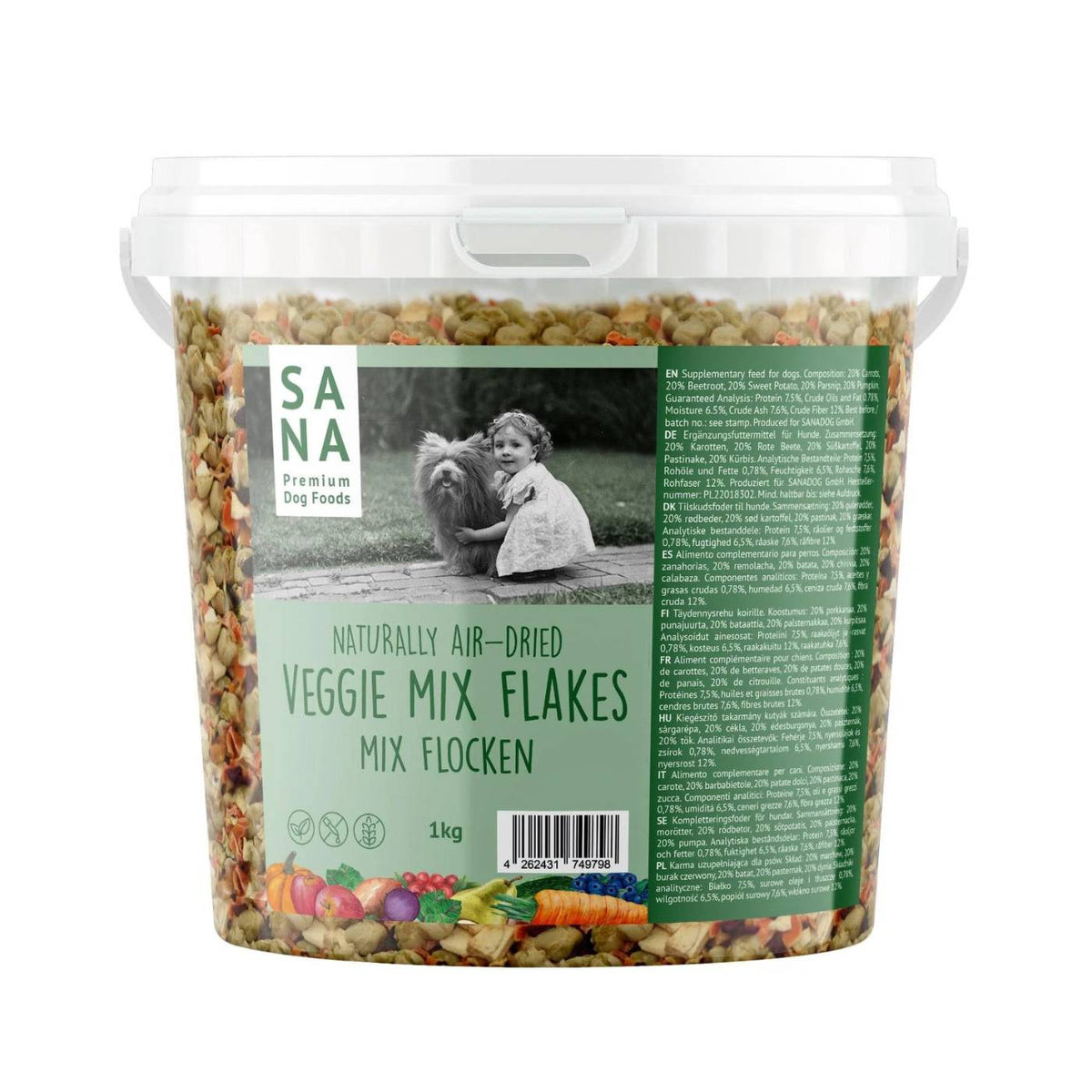 Sanadog Mix di Fiocchi di Verdure per Cani