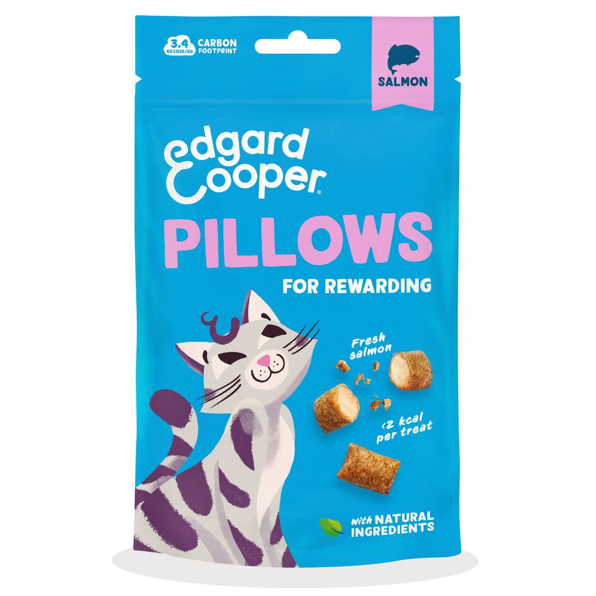 Edgard&Cooper Snack per Gatti Pillows Fagottini Ripieni al Salmone 60 g