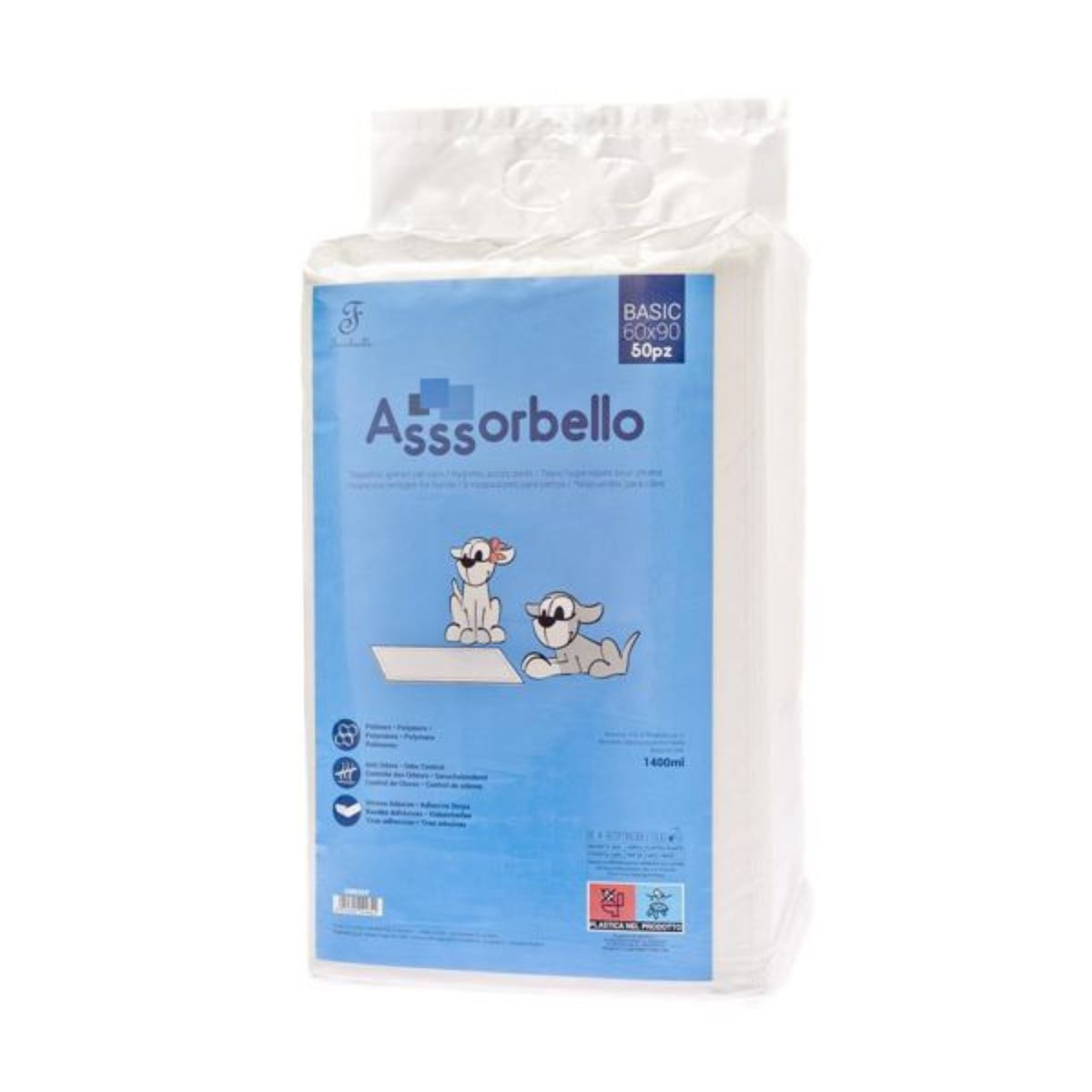 Ferribiella Tappetini Igienici per Animali Domestici Assorbello BASIC 60 x 90 cm