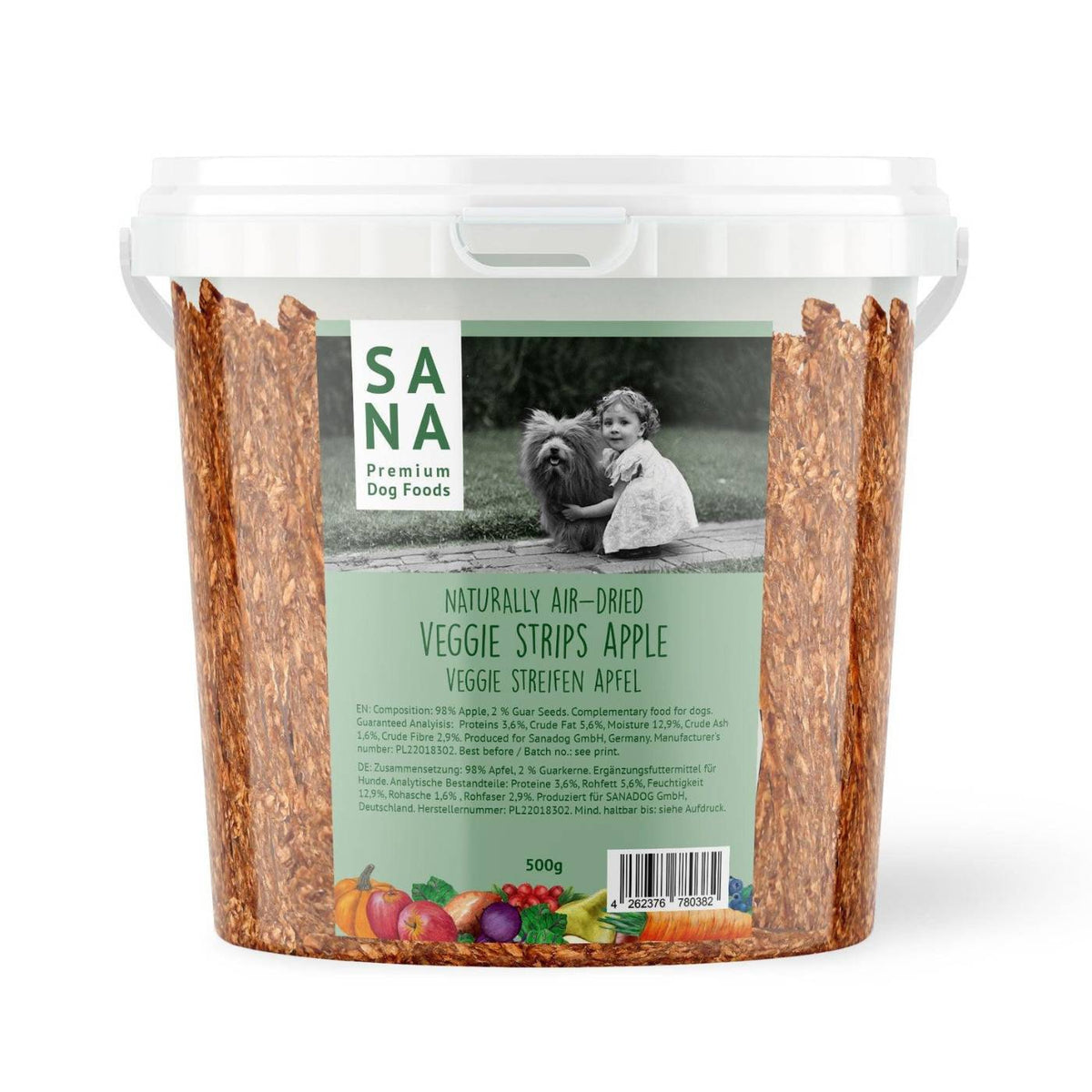 Sanadog Snack Vegetali per Cani Strisce di Mela