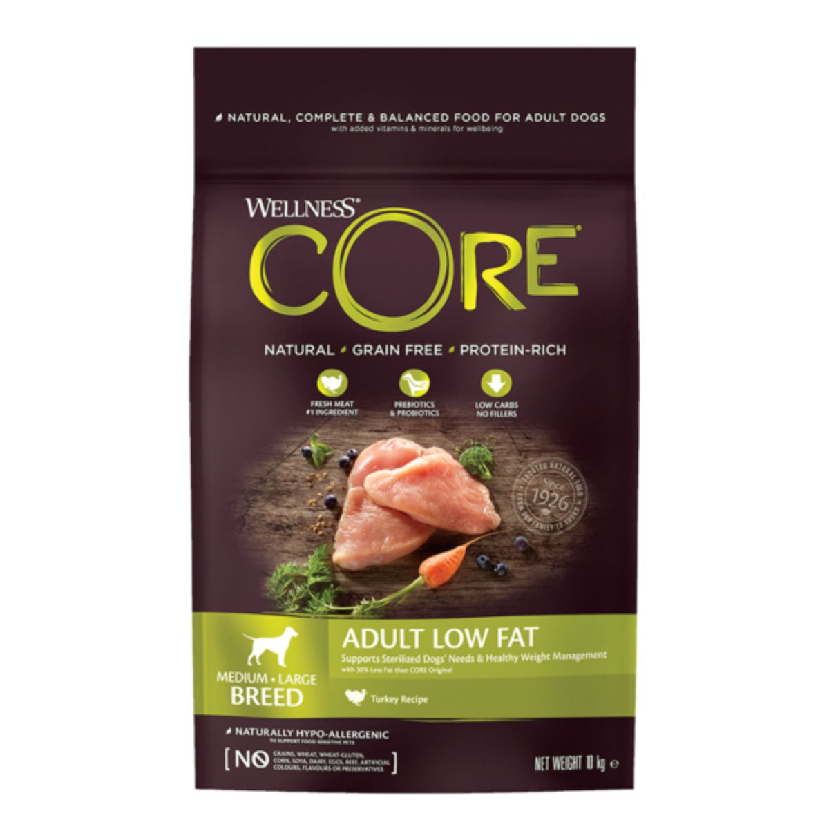 Wellness Core Medium/Large Breed Adult Low Fat Tacchino per Cani Adulti
