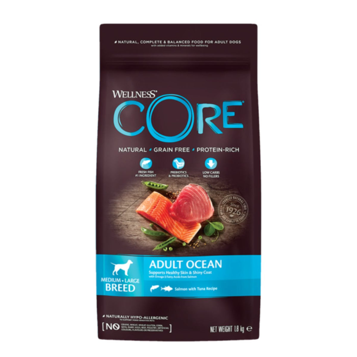Wellness Core Medium/Large Breed Adult Ocean Salmone e Tonno per Cani Adulti