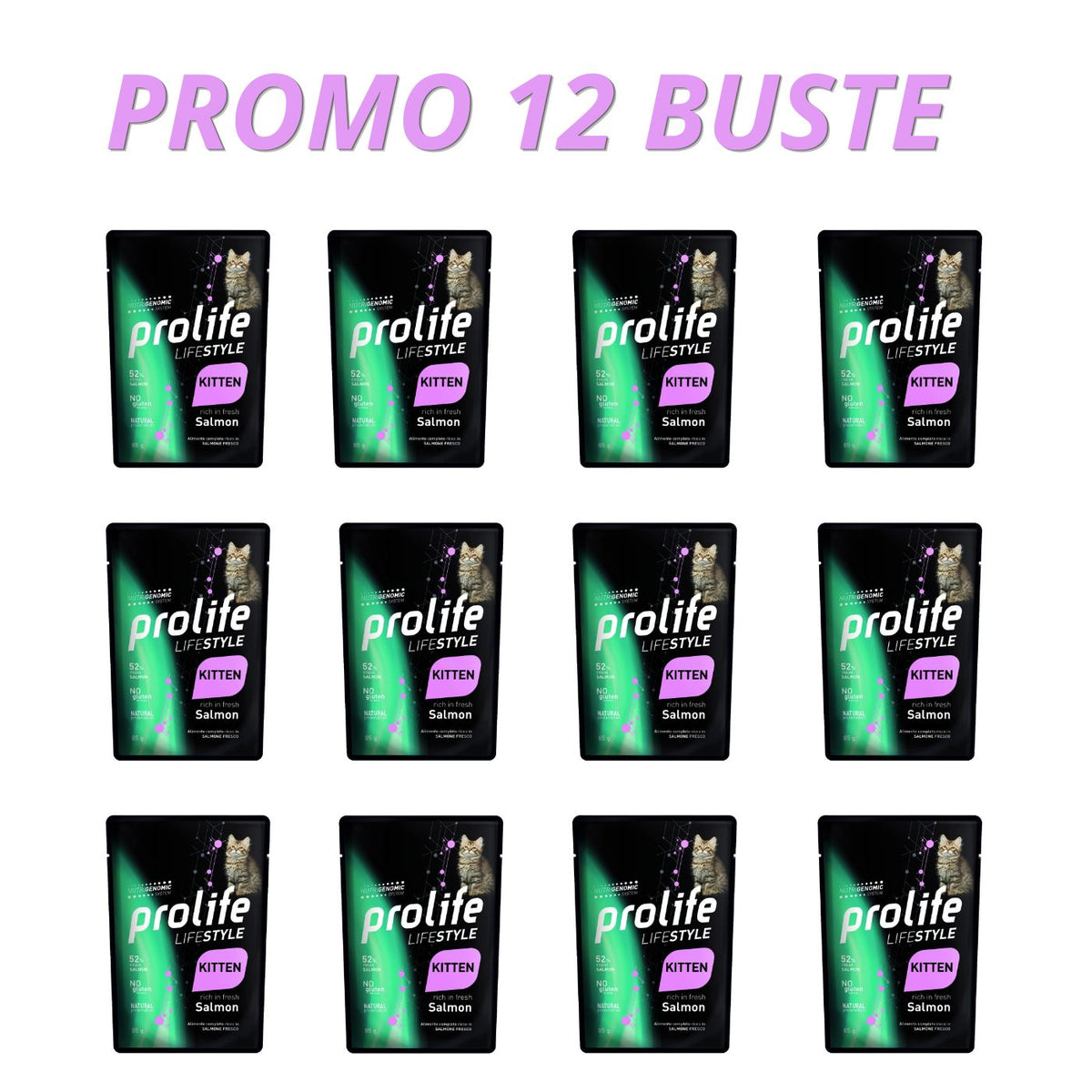 Prolife Cat Lifestyle Kitten Salmone Umido per Gattini