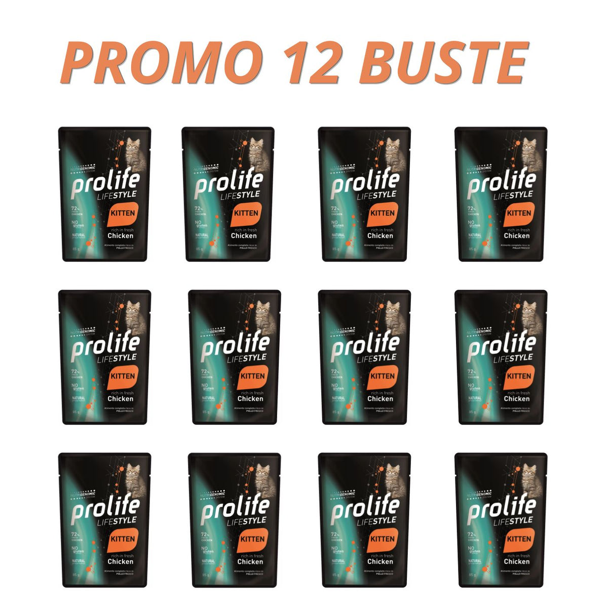 Prolife Cat Lifestyle Kitten Pollo Umido per Gattini