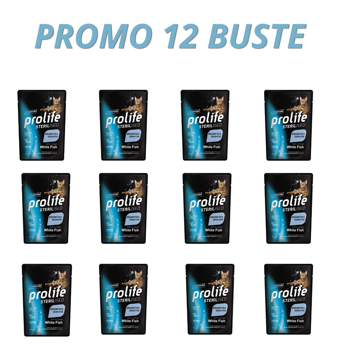 Prolife Cat Sterilised Grain Free Adult Pesce Bianco Umido per Gatti