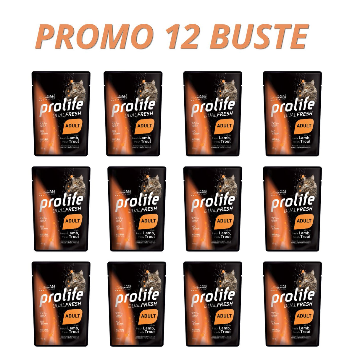 Prolife Cat Dual Fresh Adult Agnello e Trota Umido per Gatti