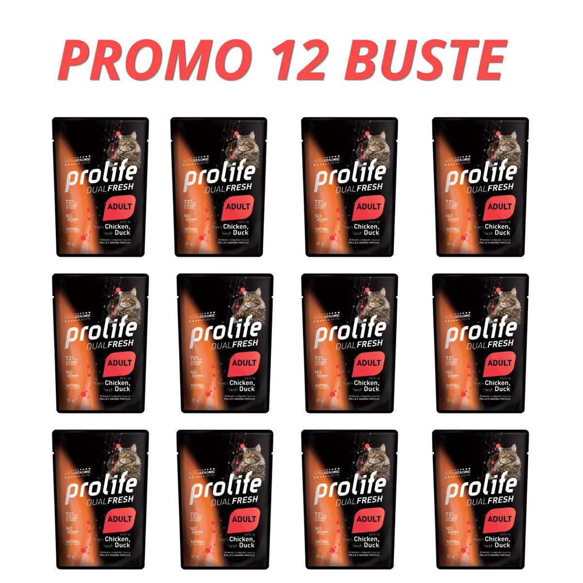 Prolife Cat Dual Fresh Adult Pollo e Anatra Umido per Gatti