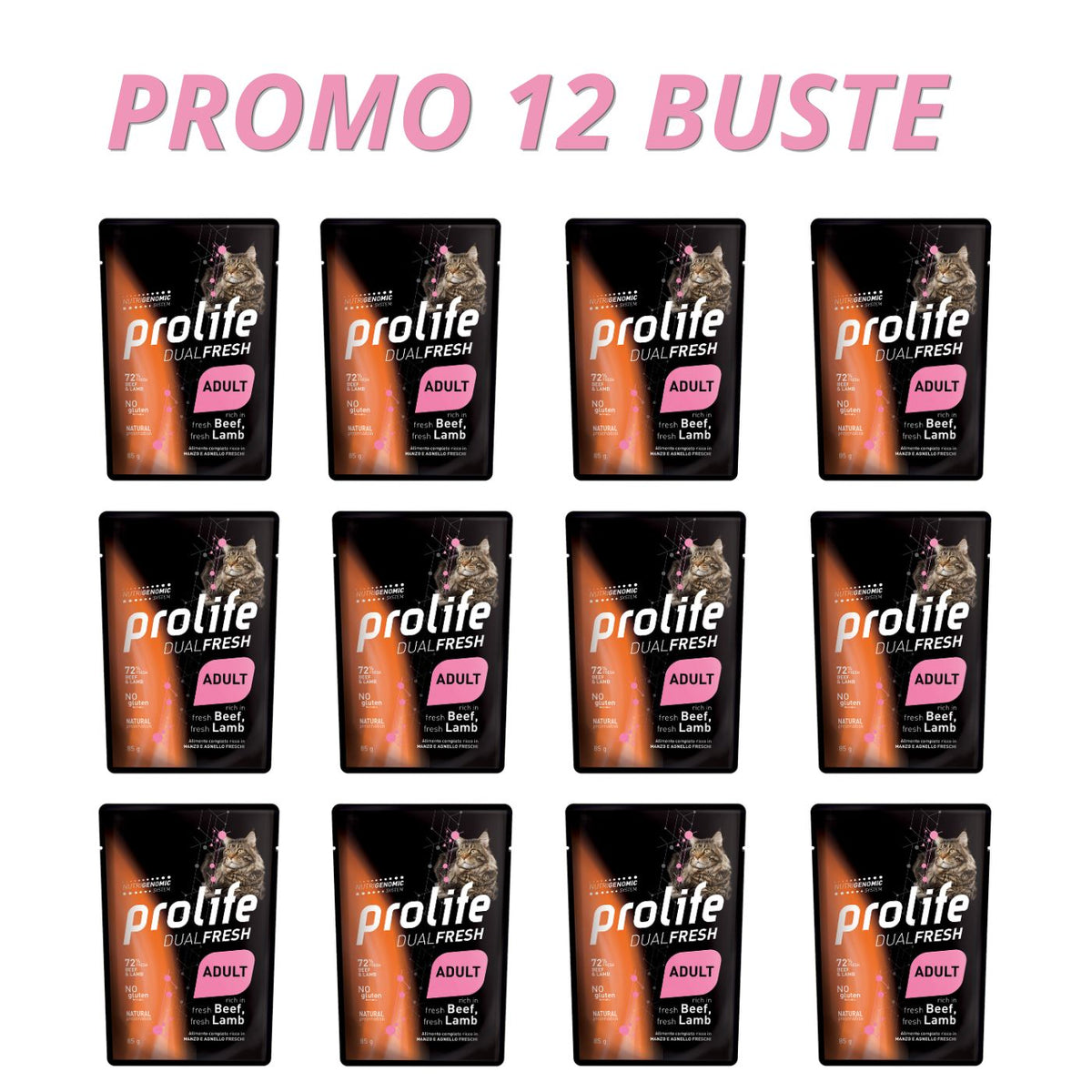 Prolife Cat Dual Fresh Adult Agnello e Manzo Umido per Gatti