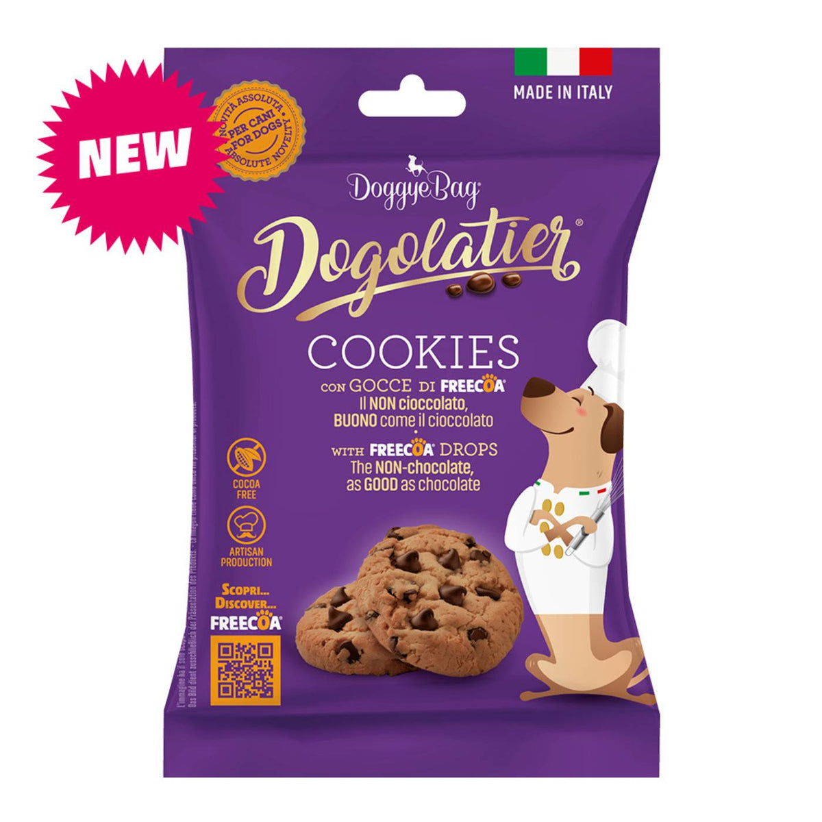 DoggyeBag Dogolatier Cookies per Cani con Gocce di Freecoa