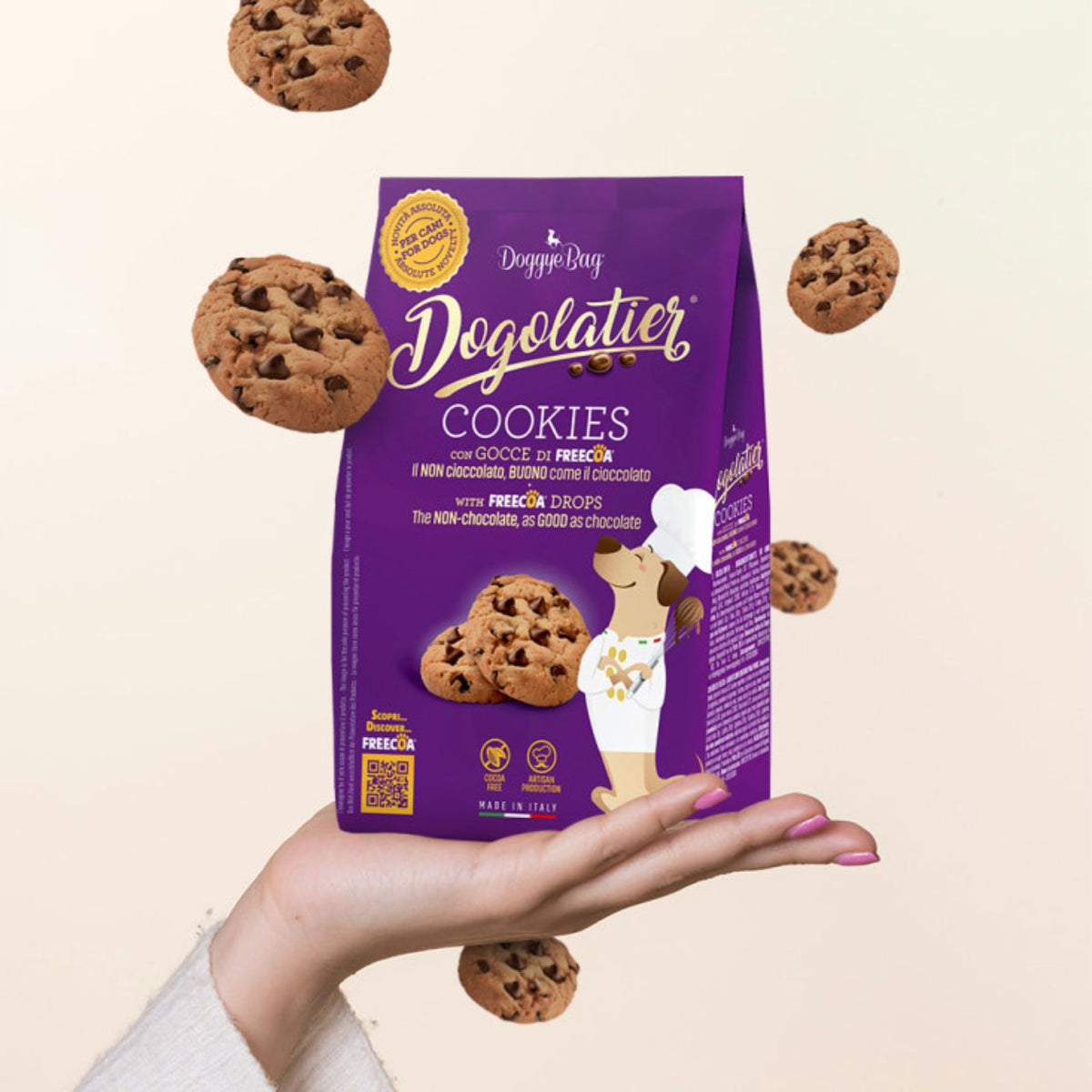 DoggyeBag Dogolatier Cookies per Cani con Gocce di Freecoa