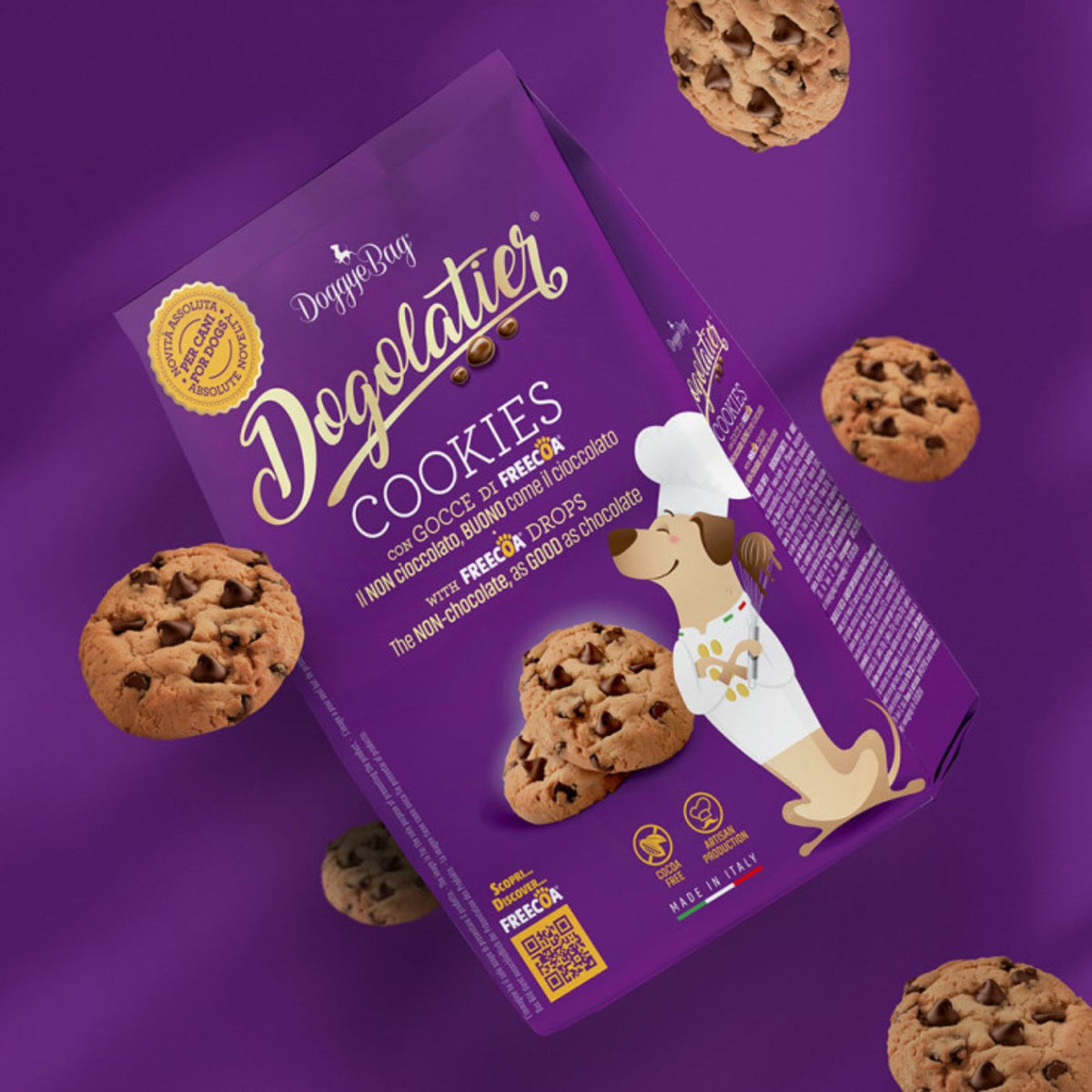 DoggyeBag Dogolatier Cookies per Cani con Gocce di Freecoa