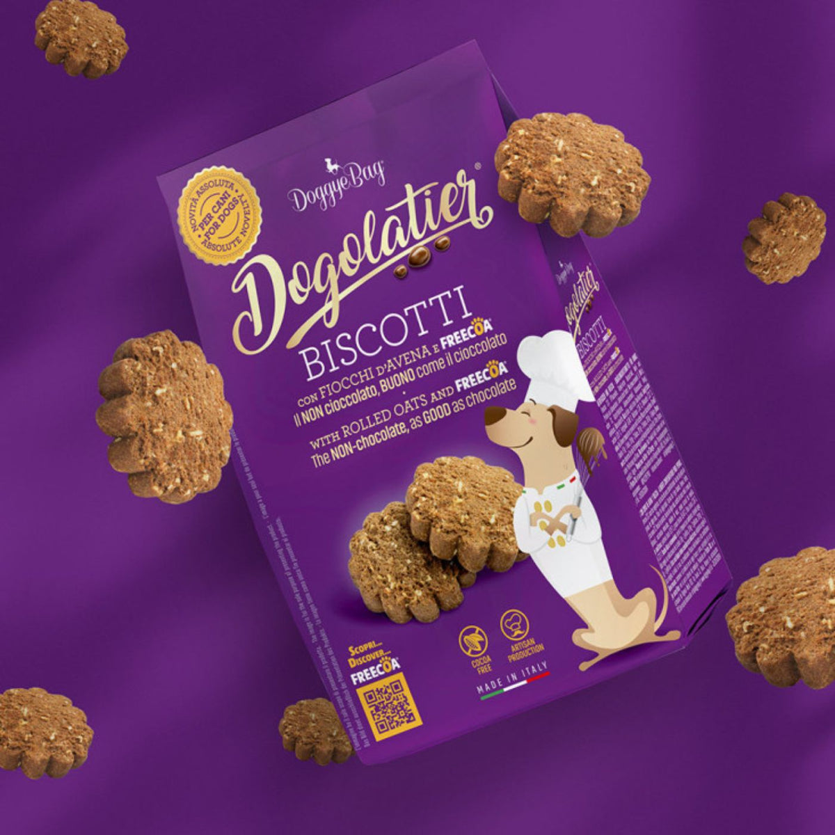 DoggyeBag Dogolatier Biscotti per Cani con Fiocchi d’Avena e Freecoa