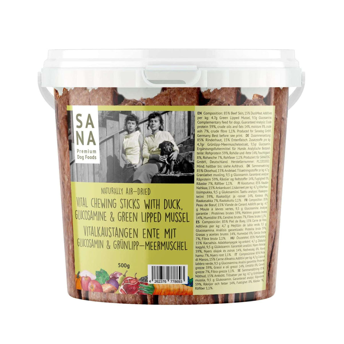 Sanadog Stick di Anatra da Masticare Glucosamina Estratto di Cozze Verdi Snack per Cani
