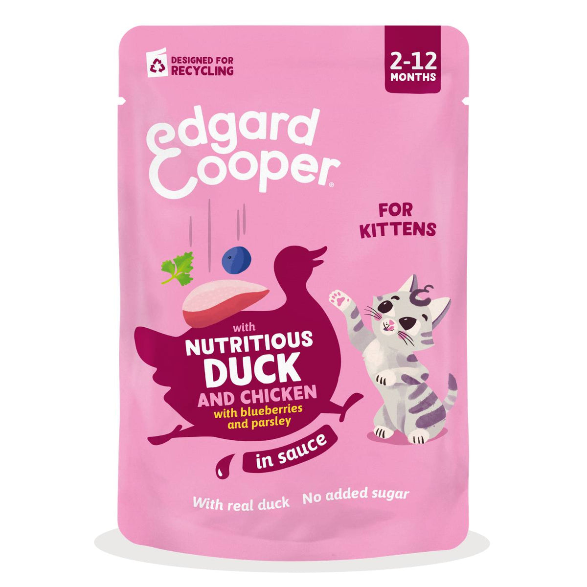 Edgard & Cooper Bocconcini in Salsa Anatra e Pollo per Gattini in Bustina 85 g