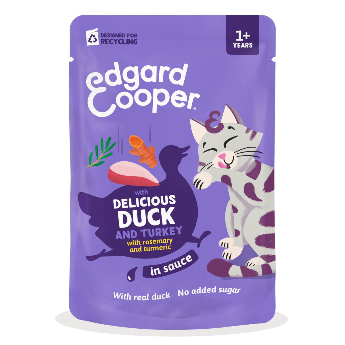Edgard & Cooper Bocconcini in Salsa Anatra e Tacchino per Gatti Adulti in Bustina 85 g