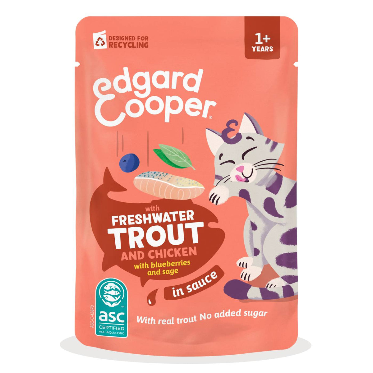 Edgard & Cooper Bocconcini in Salsa Trota d'acqua dolce e Pollo per Gatti in Bustina 85 g