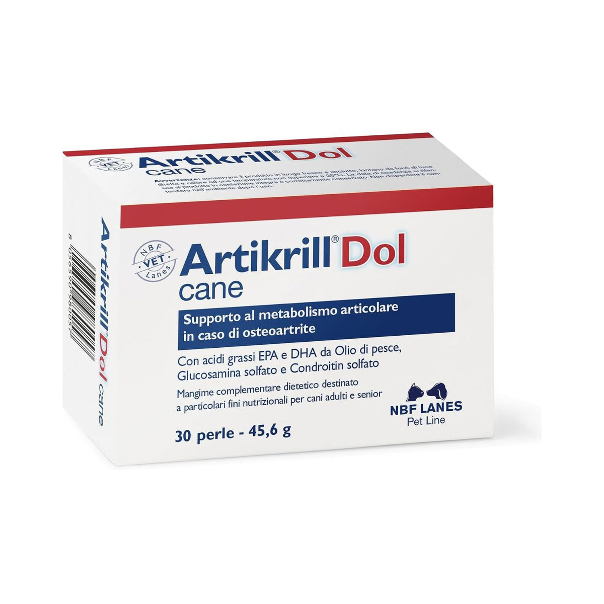 NBF Lanes Artikrill Dol Cane – Supporto Articolare per Cani Adulti e Senior in Perle