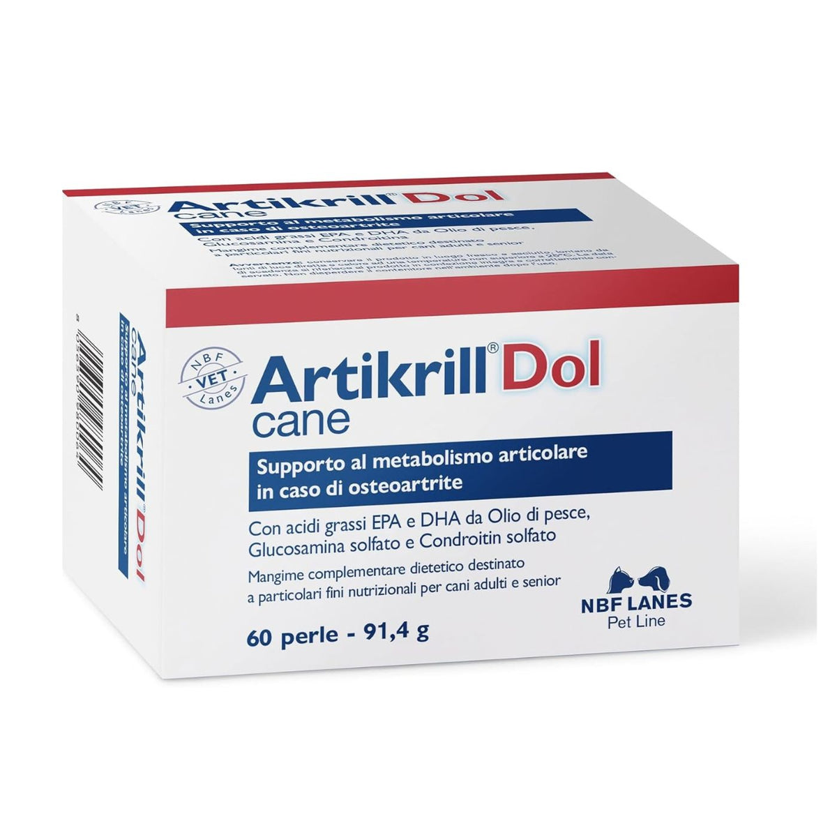 NBF Lanes Artikrill Dol Cane – Supporto Articolare per Cani Adulti e Senior in Perle