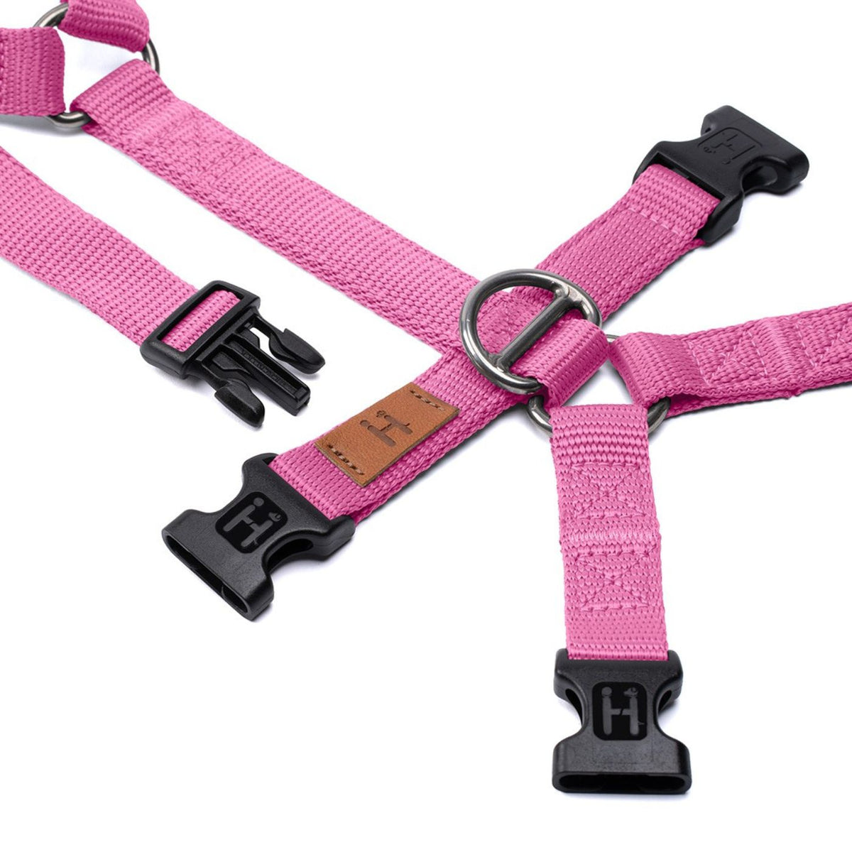 Haqihana Pettorina Doppia H Antifuga per Cani Pink