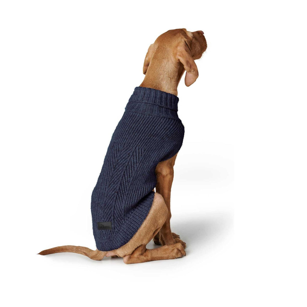 HUNTER GENF Blu Scuro – Maglione in Maglia per Cani con Collo Alto