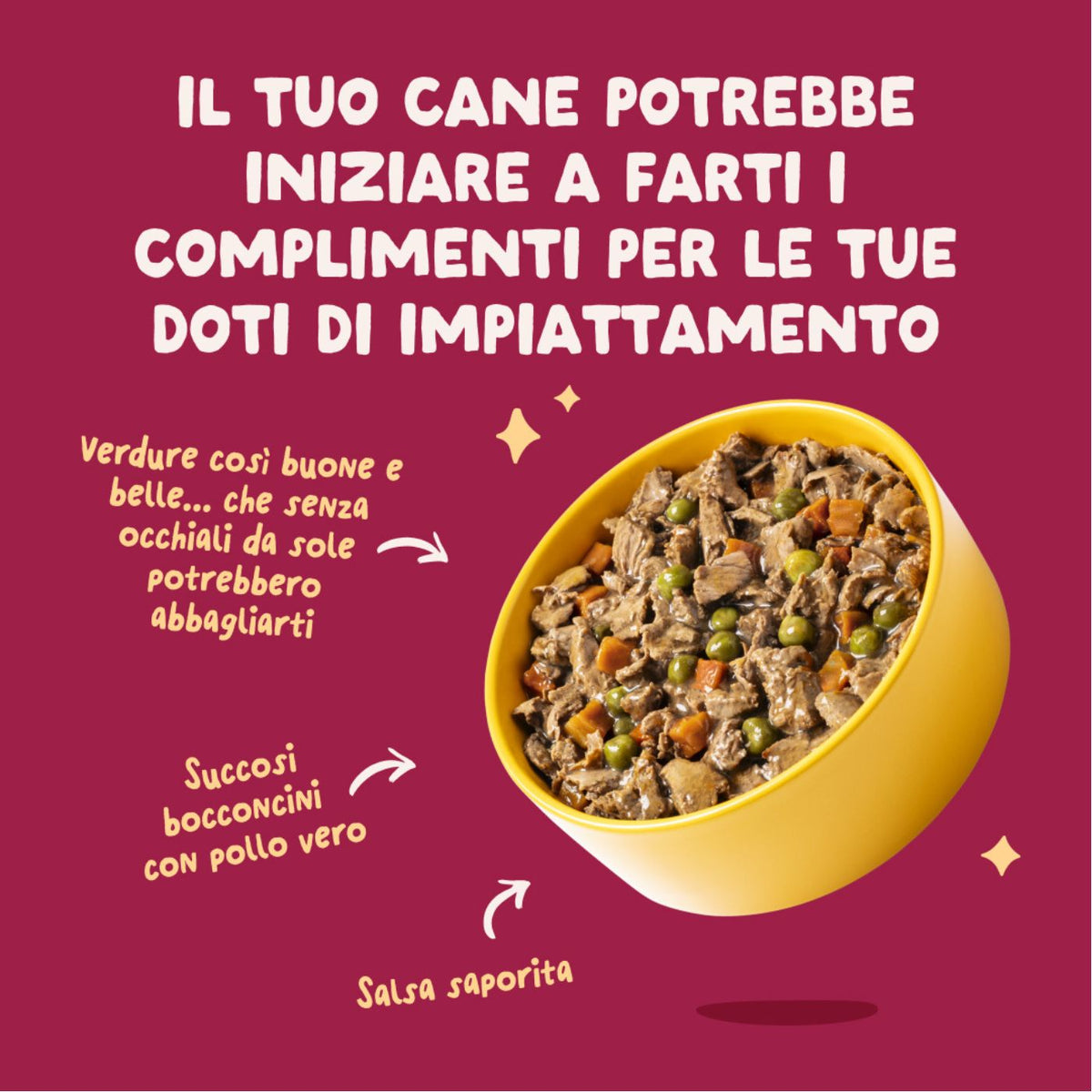 Edgard & Cooper Spezzatini in Busta per Cani Adulti con Pollo 150 g