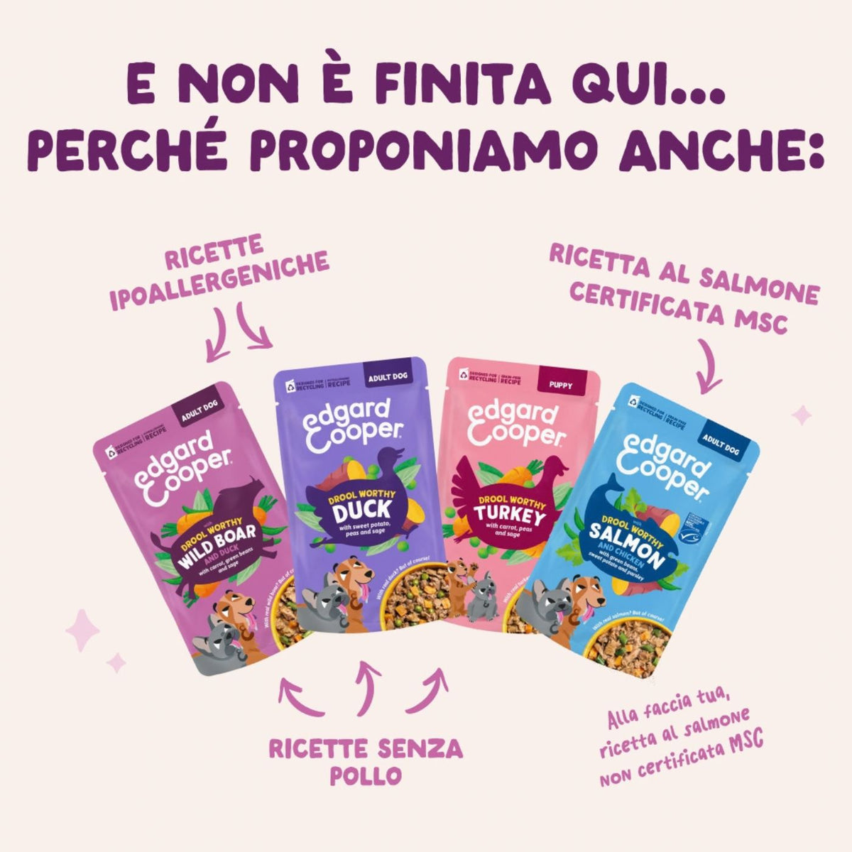 Edgard & Cooper Spezzatini in Busta per Cani Adulti con Pollo 150 g