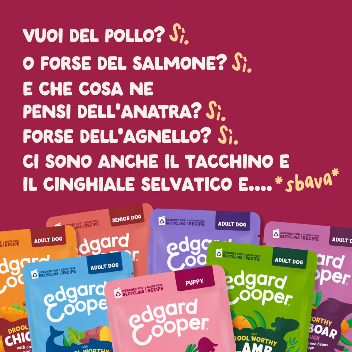 Edgard & Cooper Spezzatini in Busta per Cani Adulti con Pollo 150 g