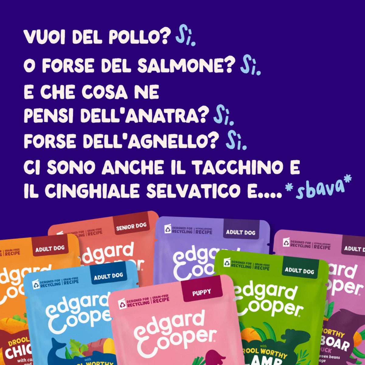 Edgard & Cooper Spezzatini in Busta per Cani Adulti con Salmone e Pollo 150 g