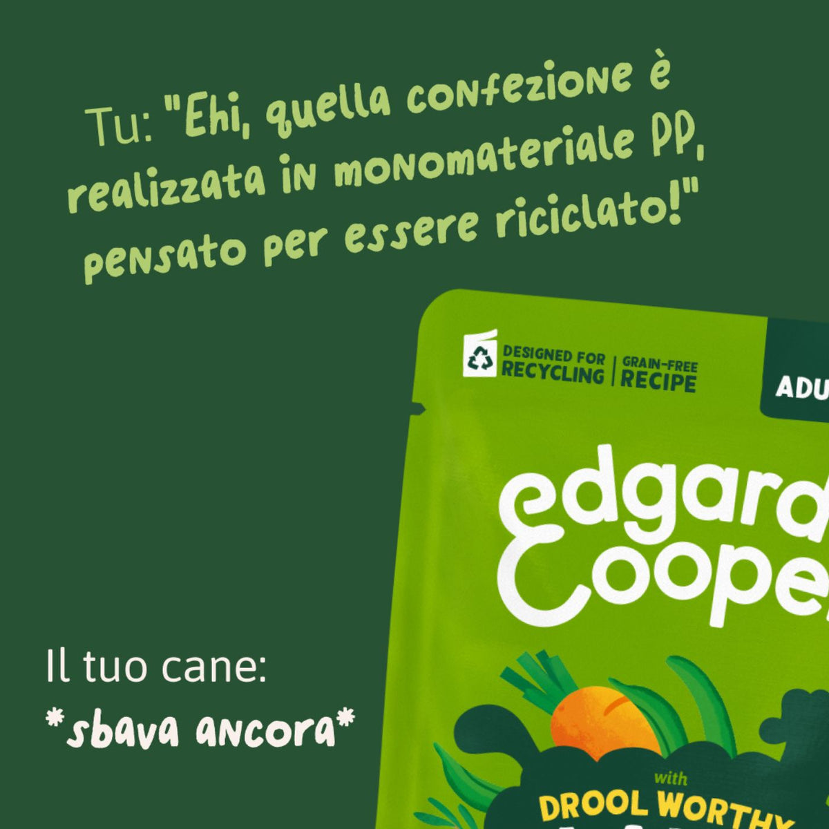 Edgard & Cooper Spezzatini in Busta per Cani Adulti con Agnello e Pollo 150 g