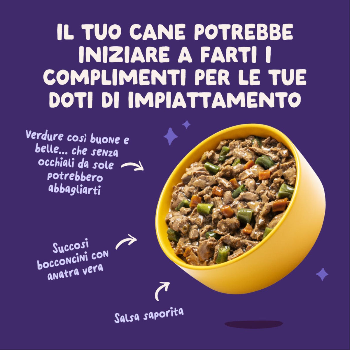 Edgard & Cooper Spezzatini in Busta per Cani Adulti con Anatra 150 g