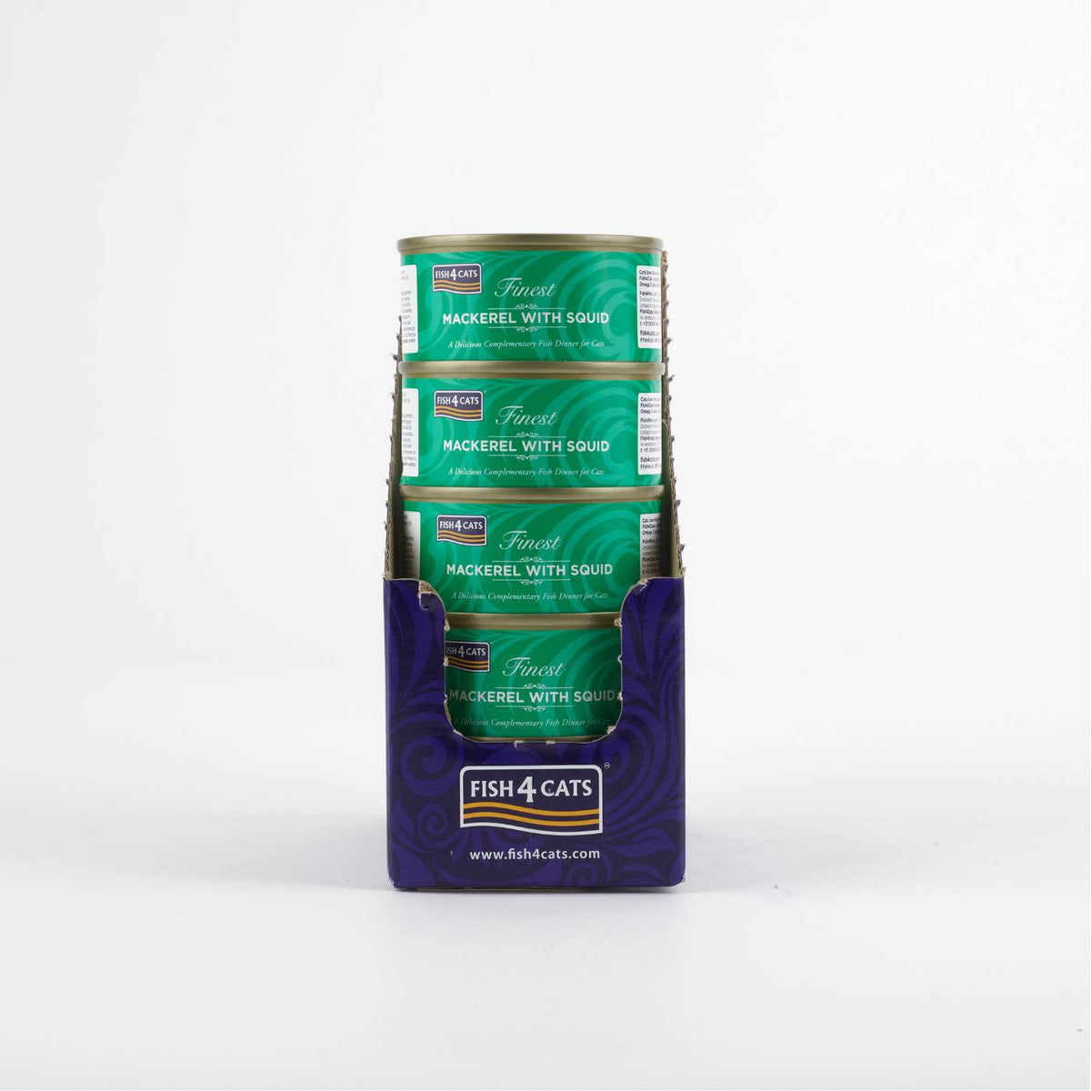 Fish4Cats Finest Filetti di Sgombro con Calamari Umido per Gatti 70 gr