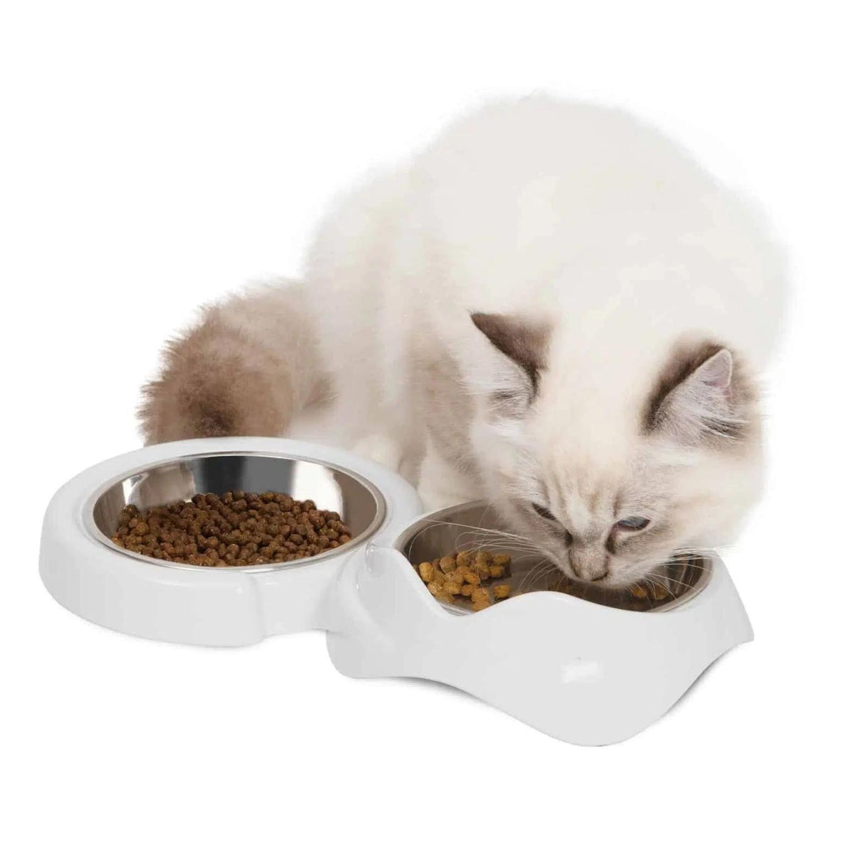 Catit Ciotola Doppia Pixi Dish Bianca per Gatti 2 x 200 ml