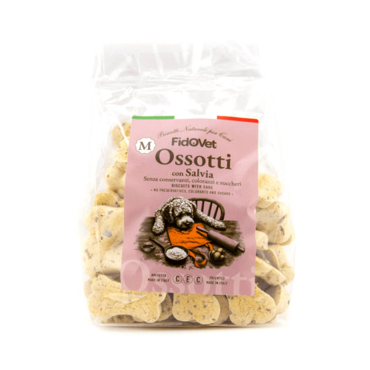 Fidovet Biscotti Naturali per Cani Ossotti MEDIUM Salvia 300 g
