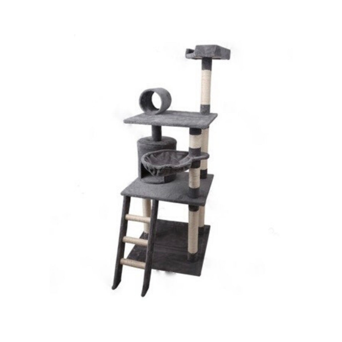 Albero Tiragraffi per Gatti Grigio 59 x 59 x h.156 cm