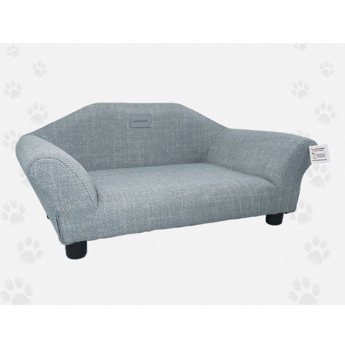Nasonero Divanetto per Cani di Piccola Taglia Grigio in Lino 79 x 42 h. 37 cm