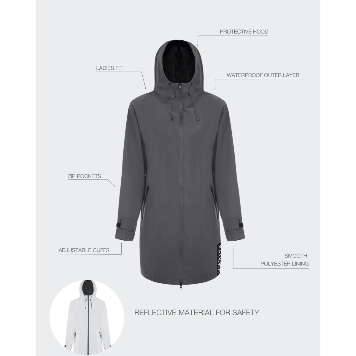 Paikka Impermeabile Unisex Alta Visibilità Dark