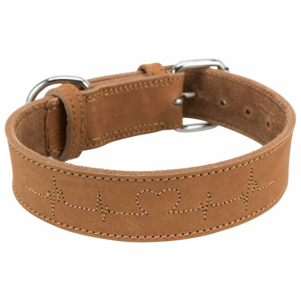 Trixie Collare per Cani Rustic "Heartbeat" Marrone