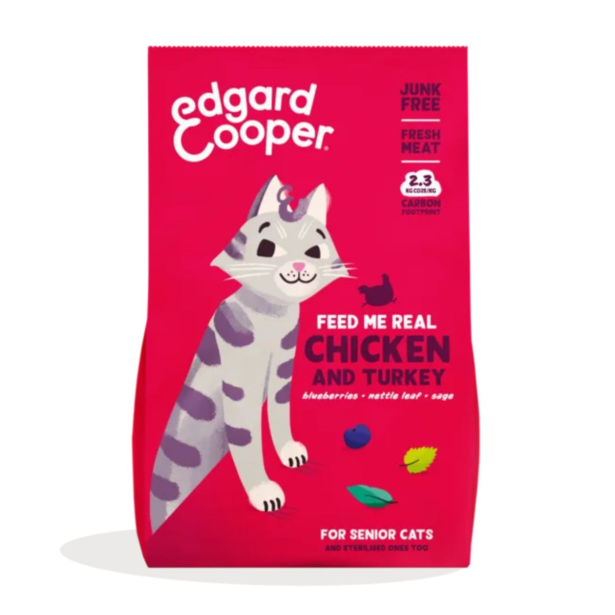 Edgard &amp; Cooper Alimento Secco Grain Free Pollo e Tacchino Freschi 2kg per Gatti Senior