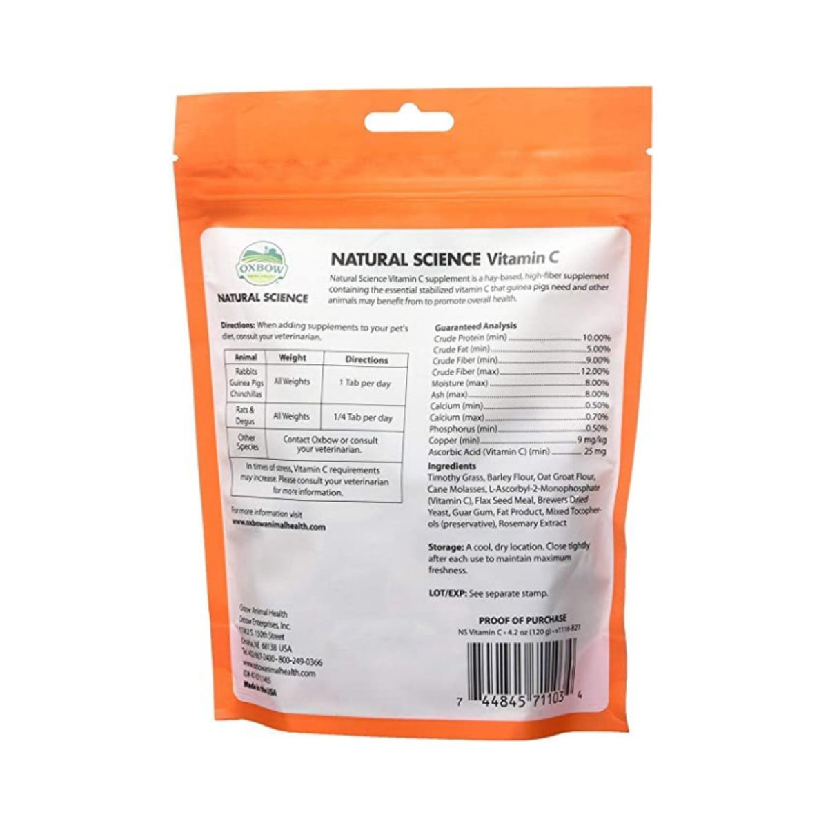 Oxbow Natural Science Vitamin C 120 g